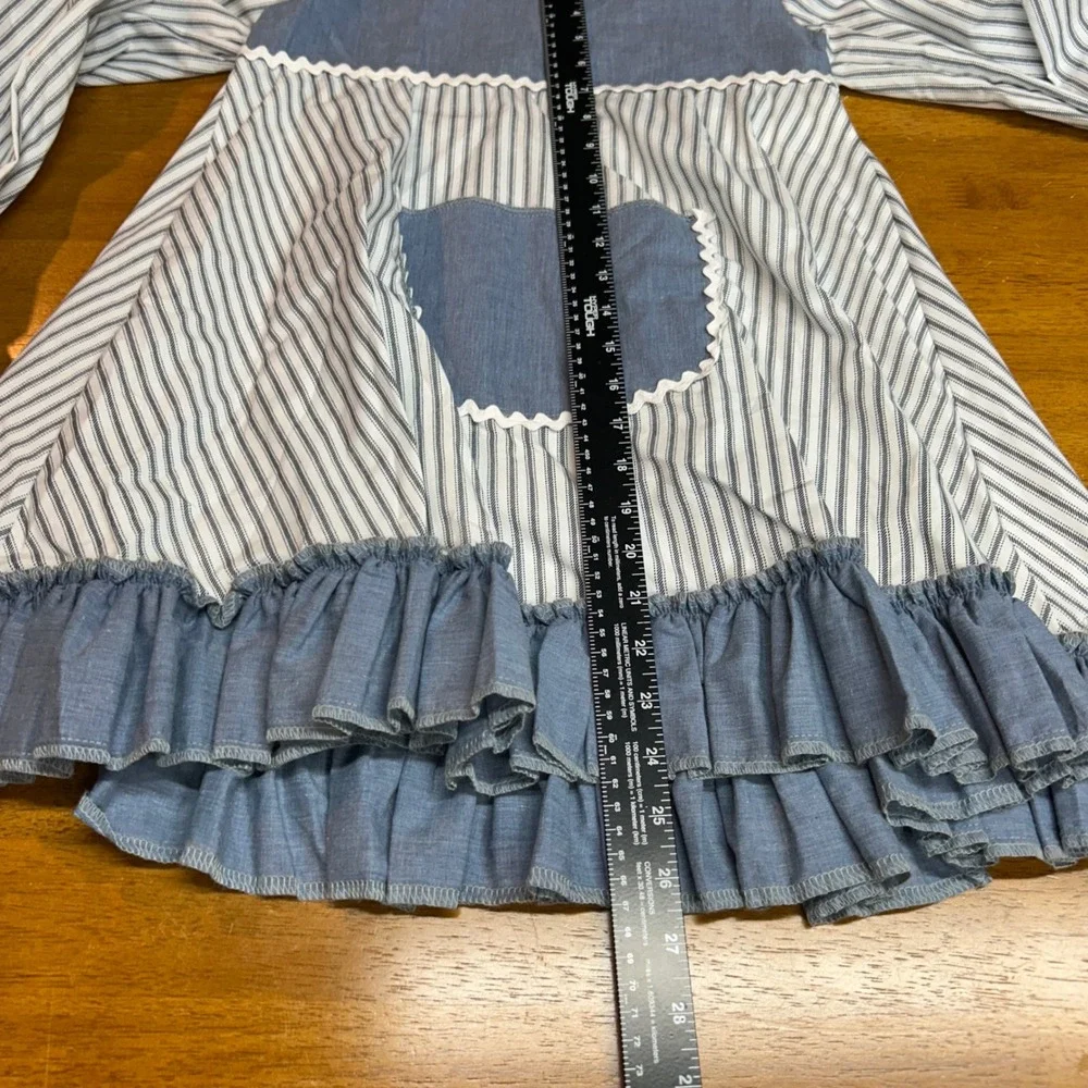 Art Stone Tunic Bloomers Set Girls Large Child Blue White Good Cottagecore